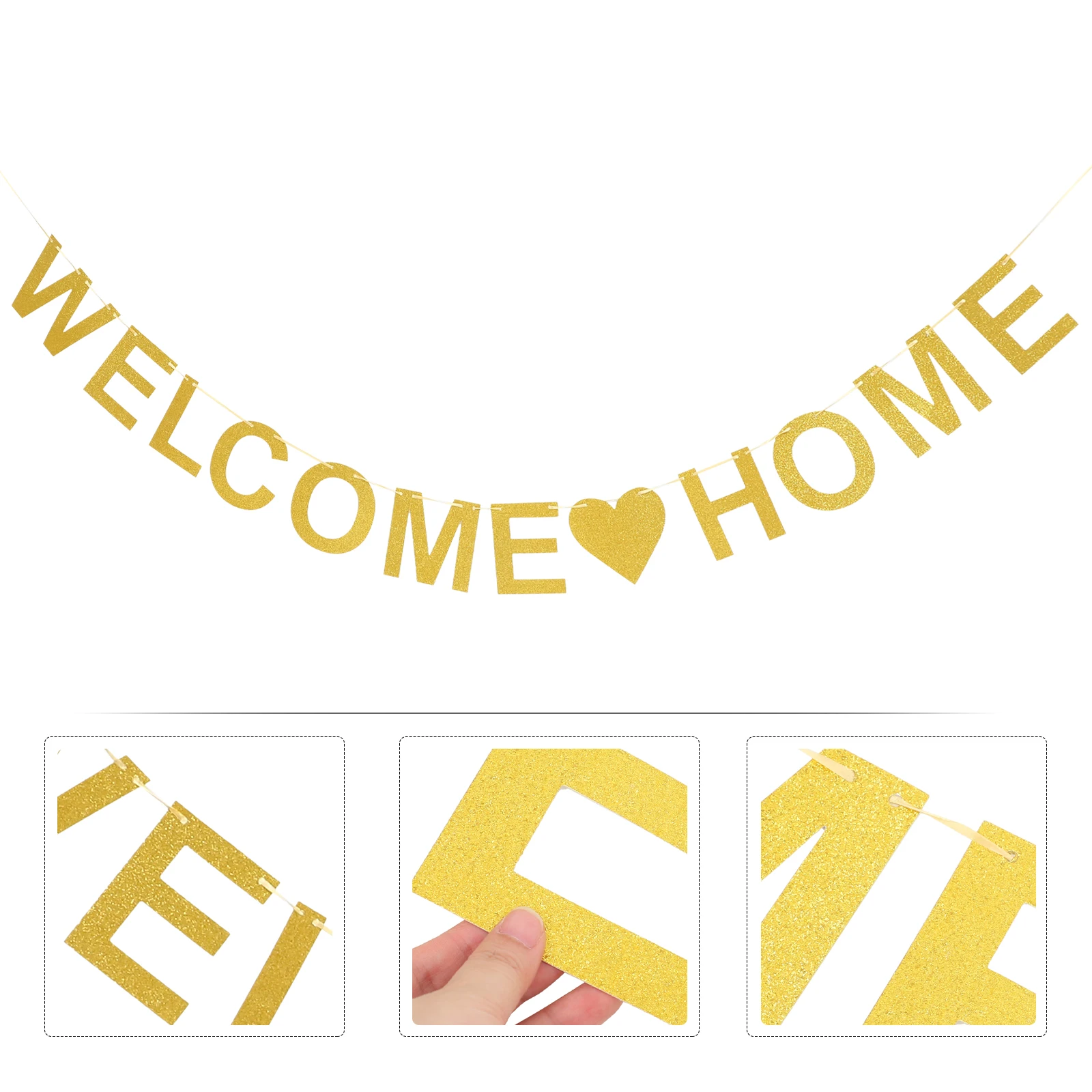 1 set Welcome Home Banner Golden Confetti Elegant Design Party Decorations Lightweight Compact Size Hanging Supplies
1 set Welcome Home Banner Golden Confetti Elegant Design Party Decorations Lightweight Compact Size Hanging Supplies