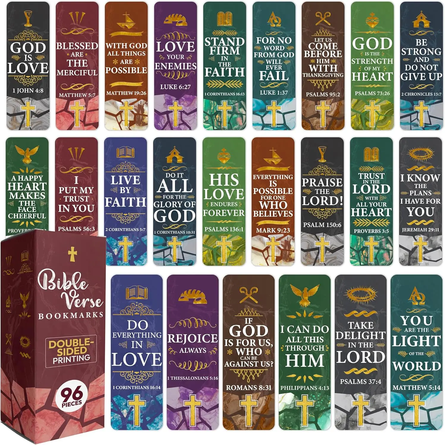 96 Christian Bible Bookmarks Pack with Inspirational Verses for Women Men Church Supplies
96 Christian Bible Bookmarks Pack with Inspirational Verses for Women Men Church Supplies
