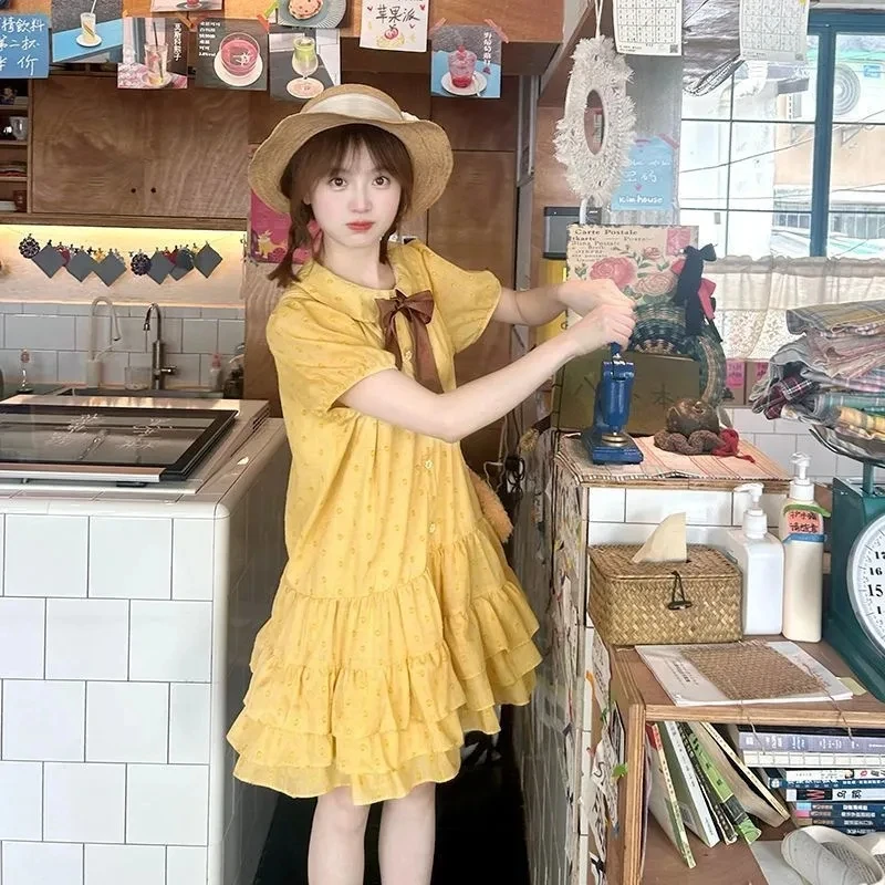 2026 Summer Dopamine Sweet Yellow Peter Pan CollarPuffy Tiered Cake Mini Dress Cute Petite High Waist Slim FitParty Vacation
2026 Summer Dopamine Sweet Yellow Peter Pan CollarPuffy Tiered Cake Mini Dress Cute Petite High Waist Slim FitParty Vacation