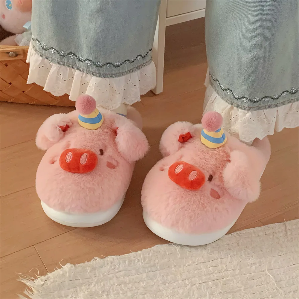 Fluffy Pink Piggy Slippers for Women Winter Indoor Anti-Skid Home Slippers Warm Ladies Room Shoes House Slides
Fluffy Pink Piggy Slippers for Women Winter Indoor Anti-Skid Home Slippers Warm Ladies Room Shoes House Slides