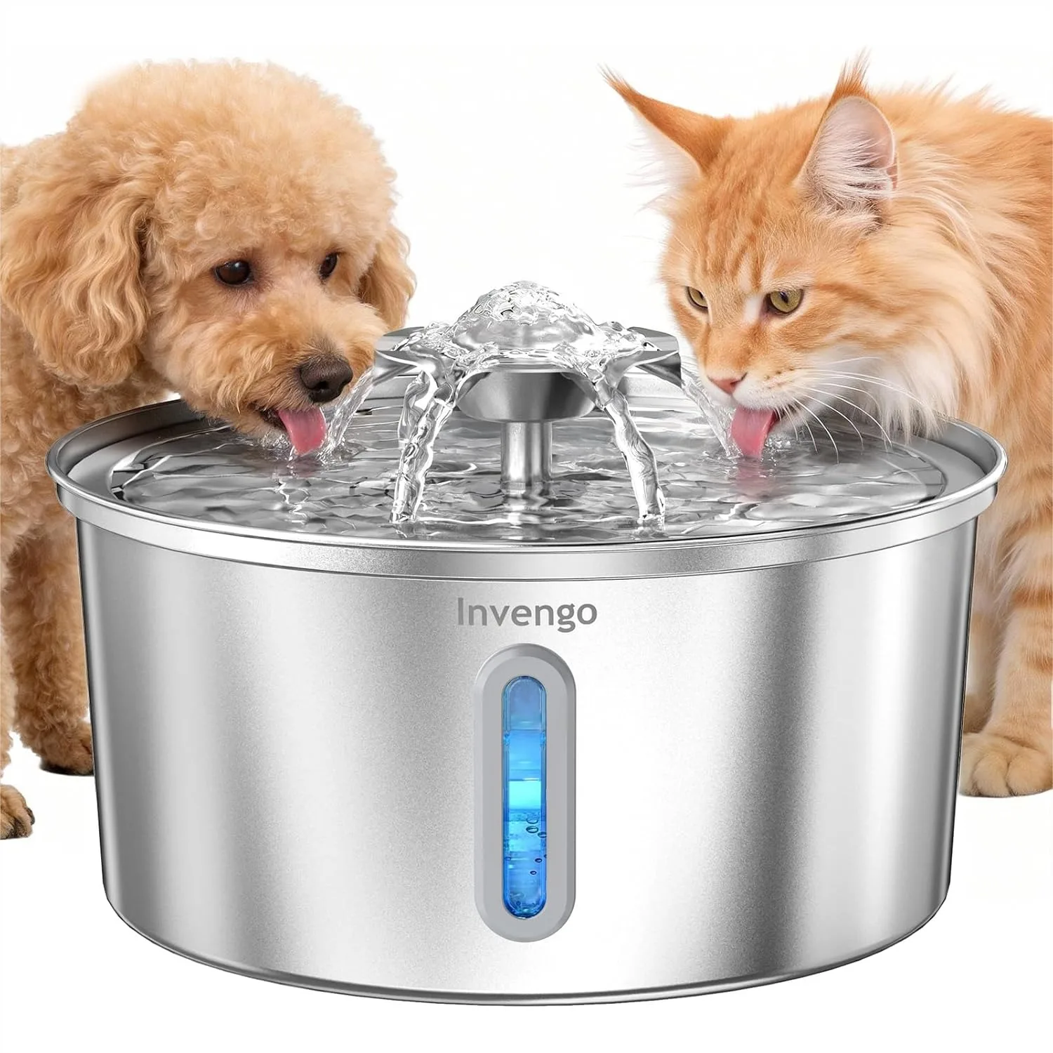 Stainless Steel Cat Water Fountain 3.2L/108oz, Automatic Pet Fountain for Cats & Dogs with Ultra Quiet Pump and LED Water Level
Stainless Steel Cat Water Fountain 3.2L/108oz, Automatic Pet Fountain for Cats & Dogs with Ultra Quiet Pump and LED Water Level