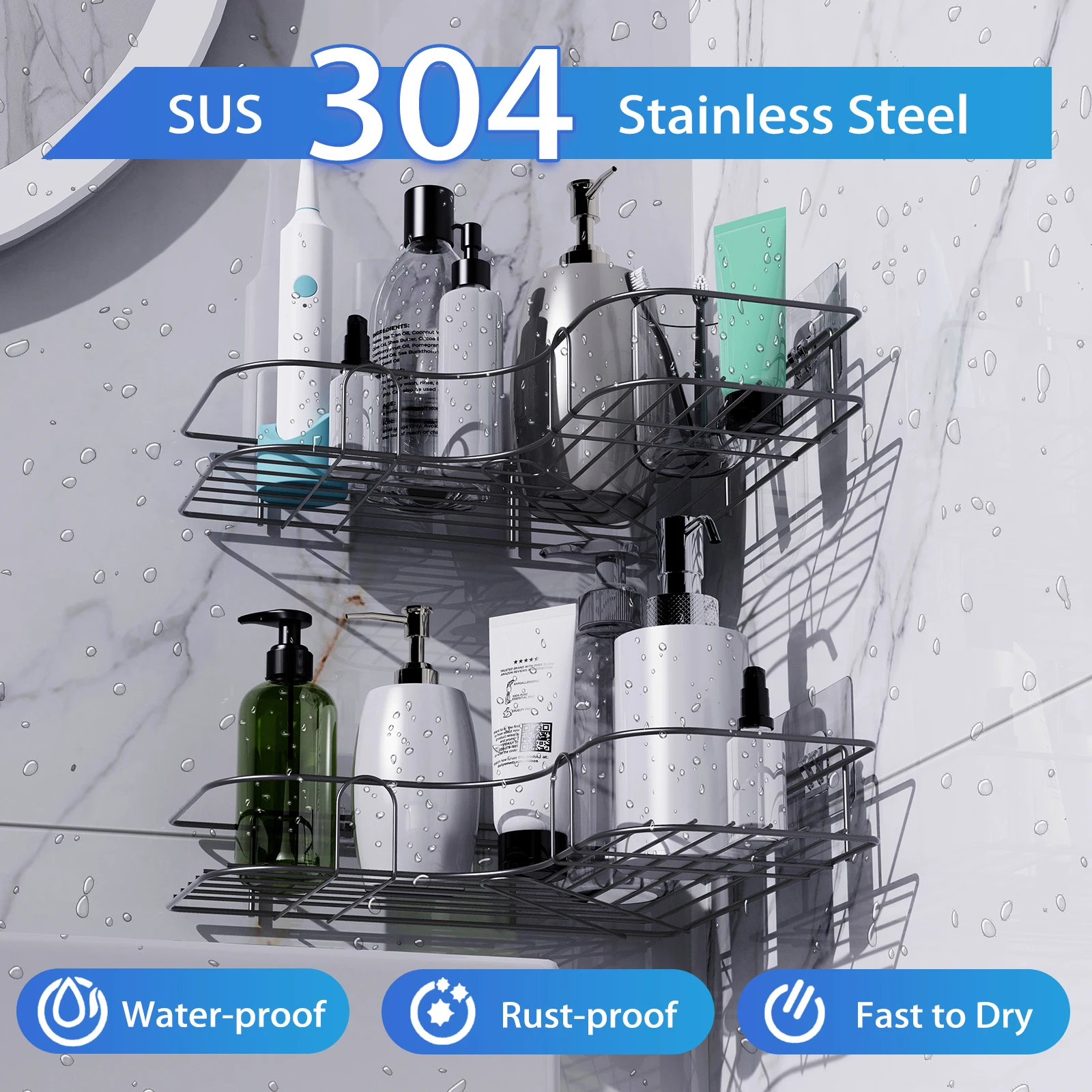 2PCS Bathroom Corner Triangle Shelf Wall Mounted Storage Shelves Shampoo Holder Cosmetic Rack Iron Shower Drain Basket Organizer
2PCS Bathroom Corner Triangle Shelf Wall Mounted Storage Shelves Shampoo Holder Cosmetic Rack Iron Shower Drain Basket Organizer