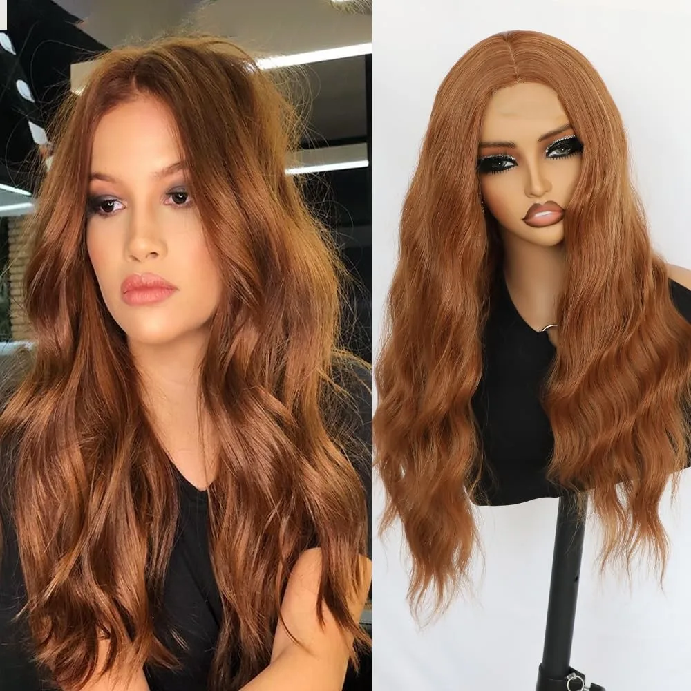 Long Wavy Synthetic Lace Front Wig for Women 22 Inch Glueless Wigs Copper Bro...
Long Wavy Synthetic Lace Front Wig for Women 22 Inch Glueless Wigs Copper Bro...