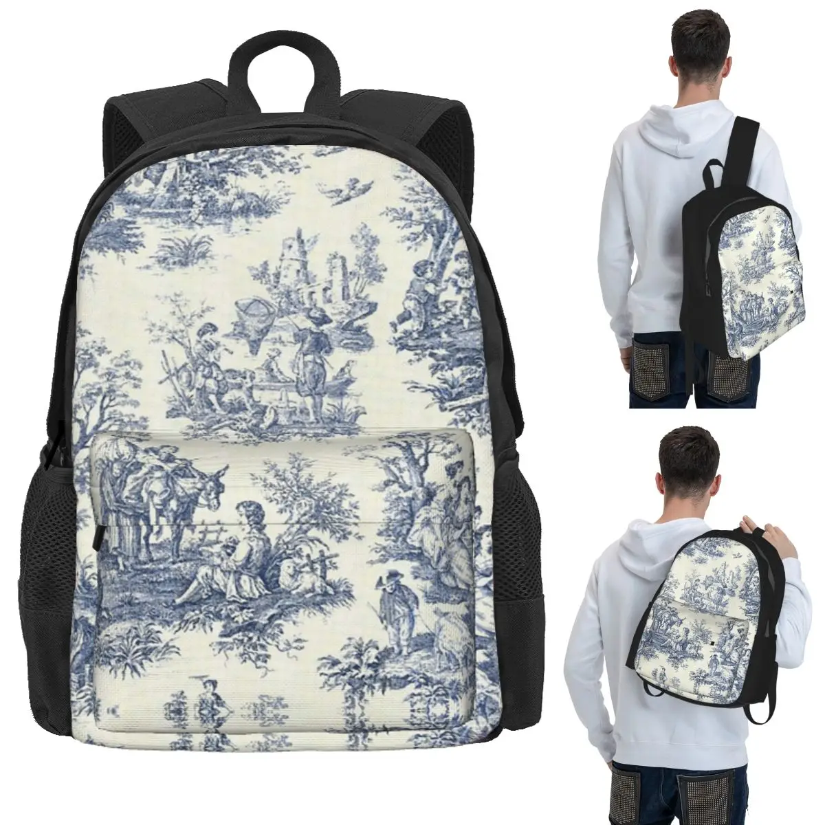 Powder Blue French Toile Picnic Design Student Backpack School Bag Hiking Travel Daypack for Boys Girls Bookbag Shoulder Bags
Powder Blue French Toile Picnic Design Student Backpack School Bag Hiking Travel Daypack for Boys Girls Bookbag Shoulder Bags