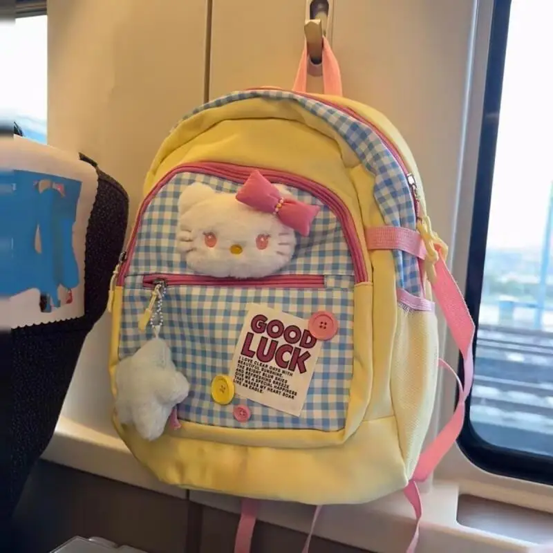 Cartoon Sanrio Hello Kitty Dopamine Splicing Backpack Cute Girl Sports Backpack Canvas Material Breathable Wear-Resistant Gift
Cartoon Sanrio Hello Kitty Dopamine Splicing Backpack Cute Girl Sports Backpack Canvas Material Breathable Wear-Resistant Gift