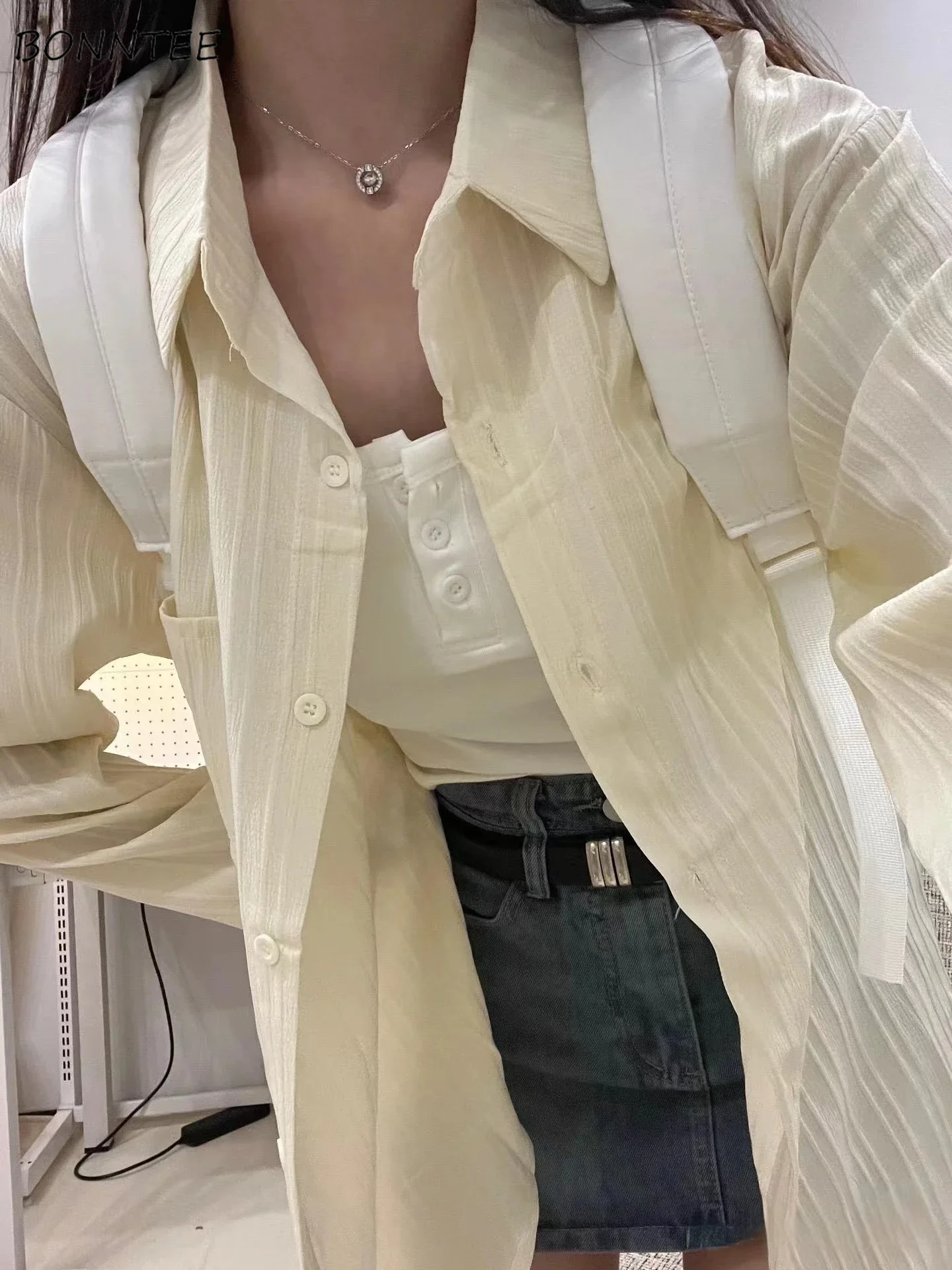 Sun-proof Shirts Women Casual Thin Button-up Loose Tops Solid Korean Style All-match Outwear Design Fashion Daily Youthful Mujer
Sun-proof Shirts Women Casual Thin Button-up Loose Tops Solid Korean Style All-match Outwear Design Fashion Daily Youthful Mujer