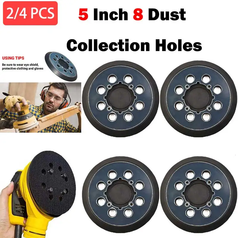 2/4Pcs 5inch 8-Holes Soft Rubber Interface Pad Hook & Loop Sanding Pads Backing Plate, for Sanding Disc 5in Orbital Sander Pads
2/4Pcs 5inch 8-Holes Soft Rubber Interface Pad Hook & Loop Sanding Pads Backing Plate, for Sanding Disc 5in Orbital Sander Pads
