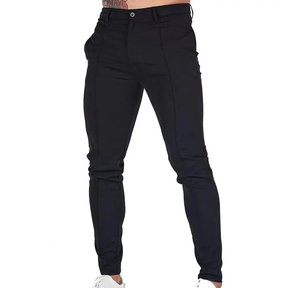 Adjustable Waist Pants Men's Slim Fit Solid Color Business Trousers with Breathable Mid Waist Ankle Length Soft Thin Fabric
Adjustable Waist Pants Men's Slim Fit Solid Color Business Trousers with Breathable Mid Waist Ankle Length Soft Thin Fabric
