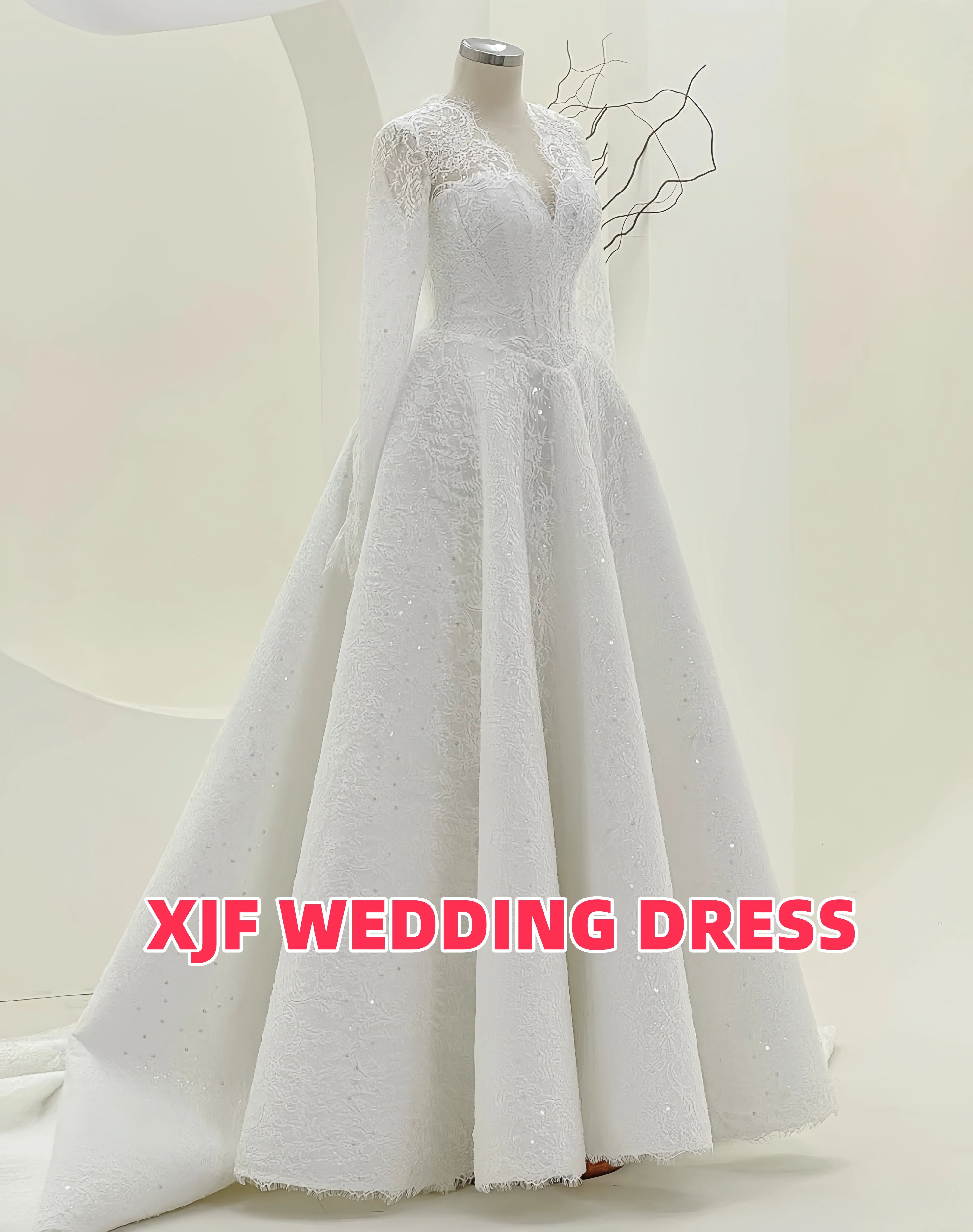 Элегантное свадебное платье по индивидуальному заказу с глубоким v-образным вырезом и длинными рукавами, кружевное платье трапециевидной формы, свадебное платье de mariee, платья de novia
Элегантное свадебное платье по индивидуальному заказу с глубоким v-образным вырезом и длинными рукавами, кружевное платье трапециевидной формы, свадебное платье de mariee, платья de novia