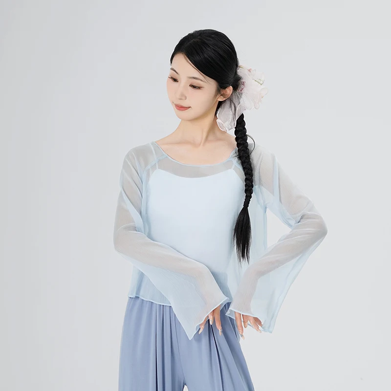 Women Girls Dance Tops Gauze Shirt Long-sleeved Blouse Teen Classical Folk Dance Coats Classical Dance Costume
Women Girls Dance Tops Gauze Shirt Long-sleeved Blouse Teen Classical Folk Dance Coats Classical Dance Costume