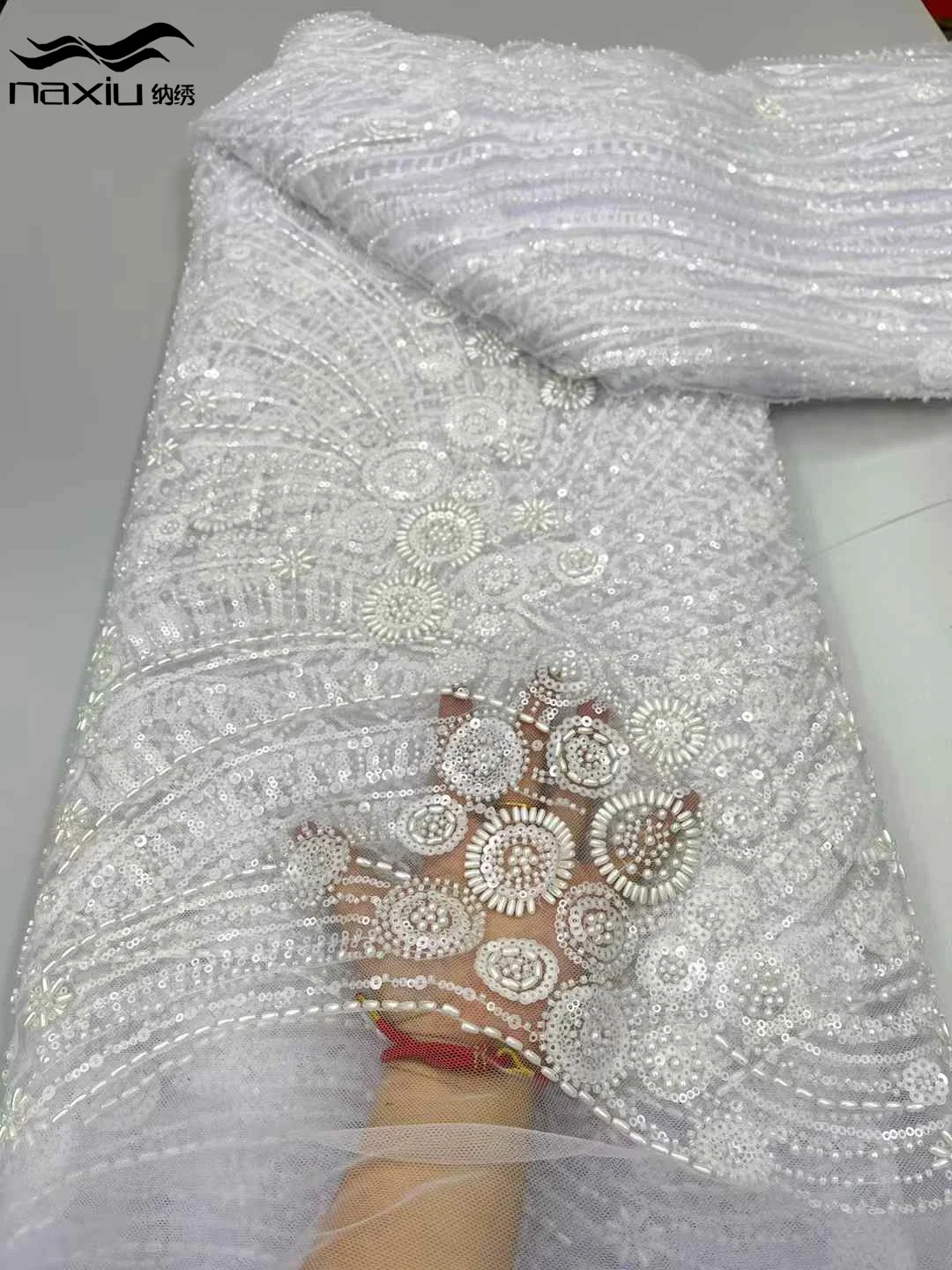 Madison African Sequins Lace Fabric 2025 High Quality Lace Embroidery Beaded Mesh Fabric For Women Wedding Party Dress
Madison African Sequins Lace Fabric 2025 High Quality Lace Embroidery Beaded Mesh Fabric For Women Wedding Party Dress