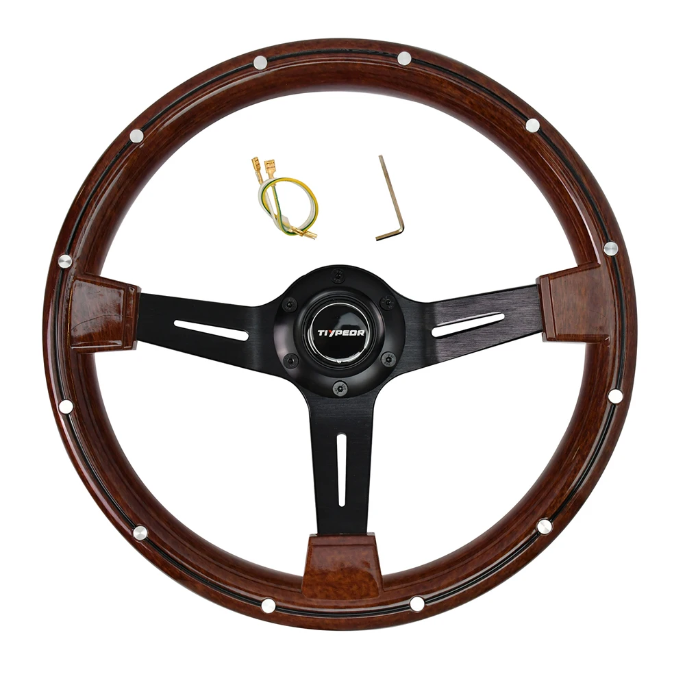 TIYPEOR 350mm Classic Retro Steering Wheel ABS Wooden Grain 3 Spokes Racing Drift Sport Steering Wheel with Anti-Slip Bracket
TIYPEOR 350mm Classic Retro Steering Wheel ABS Wooden Grain 3 Spokes Racing Drift Sport Steering Wheel with Anti-Slip Bracket