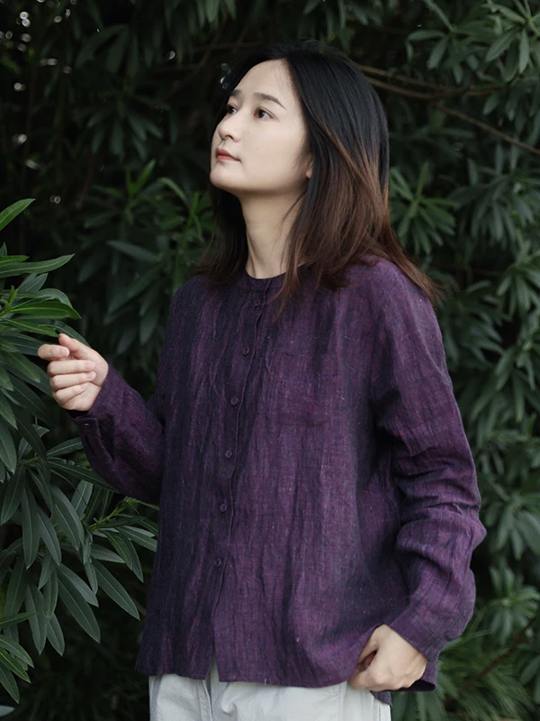 Lightweight Dyed Linen round Ne irt Women's Early Autumn New Sle Purple Color Slim Fit Long Sve Traditional Chinese ...
Lightweight Dyed Linen round Ne irt Women's Early Autumn New Sle Purple Color Slim Fit Long Sve Traditional Chinese ...