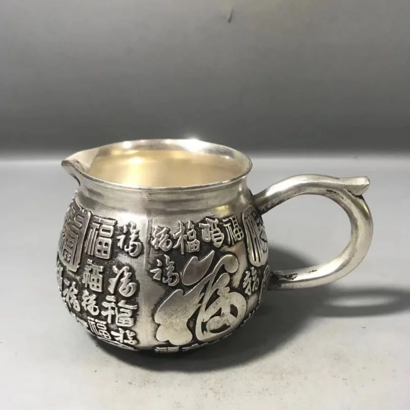 Antique Bronze Collection Imitation Ancient White Copper Silver-Plated Hundred Blessings Wine Pot Teapot Patina Moisture Home Te
Antique Bronze Collection Imitation Ancient White Copper Silver-Plated Hundred Blessings Wine Pot Teapot Patina Moisture Home Te