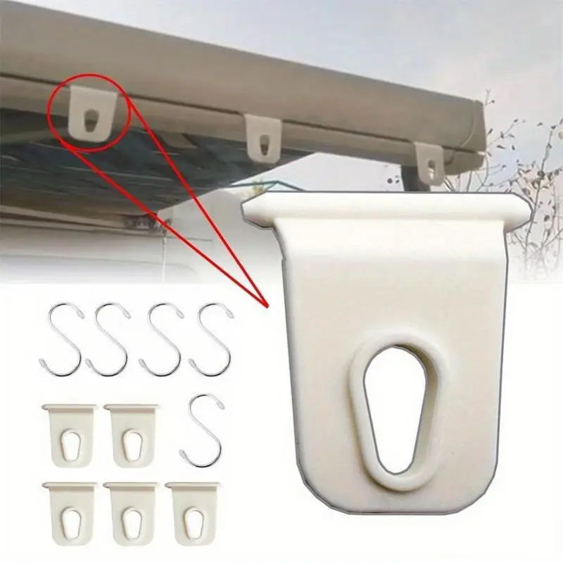 5Pairs Camping Awning Hooks Clips Racks Tool for RV Camper Caravan Exterior Accessories with S Hooks
5Pairs Camping Awning Hooks Clips Racks Tool for RV Camper Caravan Exterior Accessories with S Hooks