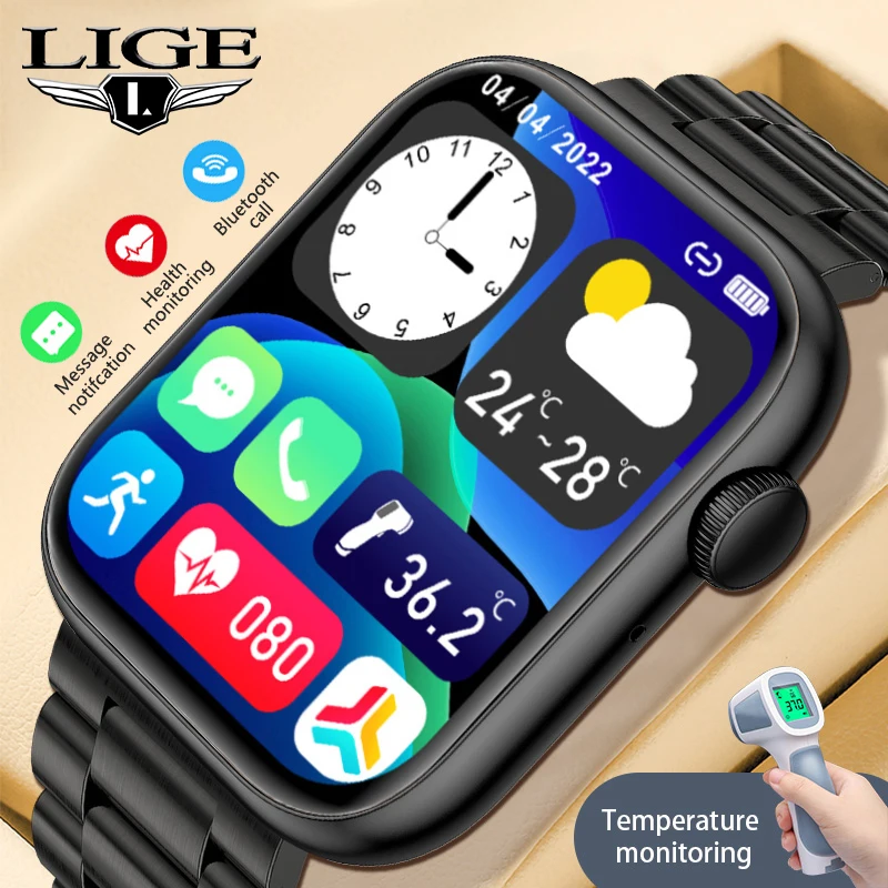 LIGE1.81 inch Bluetooth Call Smartwatch Men Support 120 Sports Women Temperature monitor Smart Watch For Xiaomi Huawei Samsung
LIGE1.81 inch Bluetooth Call Smartwatch Men Support 120 Sports Women Temperature monitor Smart Watch For Xiaomi Huawei Samsung