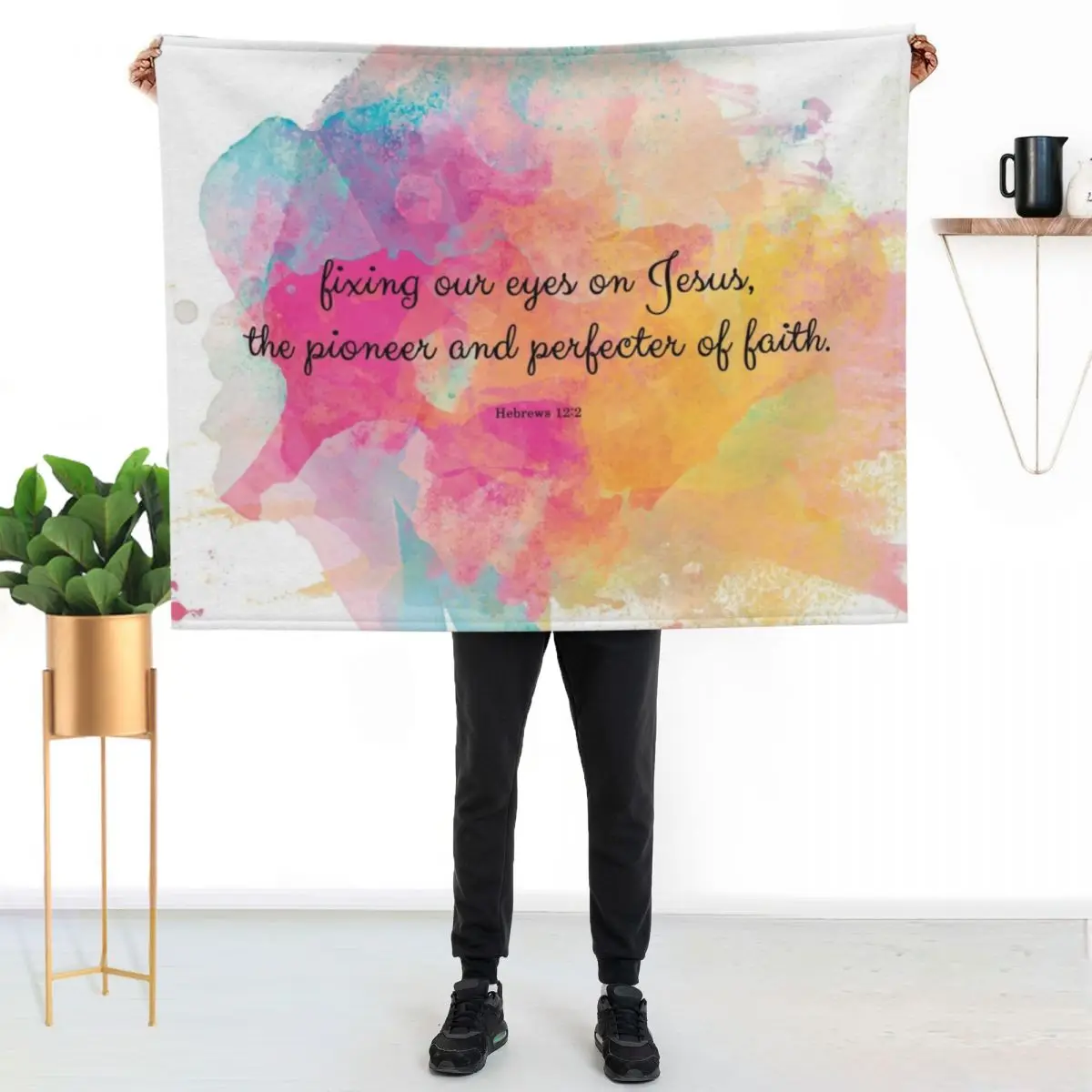 Hebrews 12:2 Throw Blanket Warm Plush Fuzzy Blanket for Living Room
Hebrews 12:2 Throw Blanket Warm Plush Fuzzy Blanket for Living Room