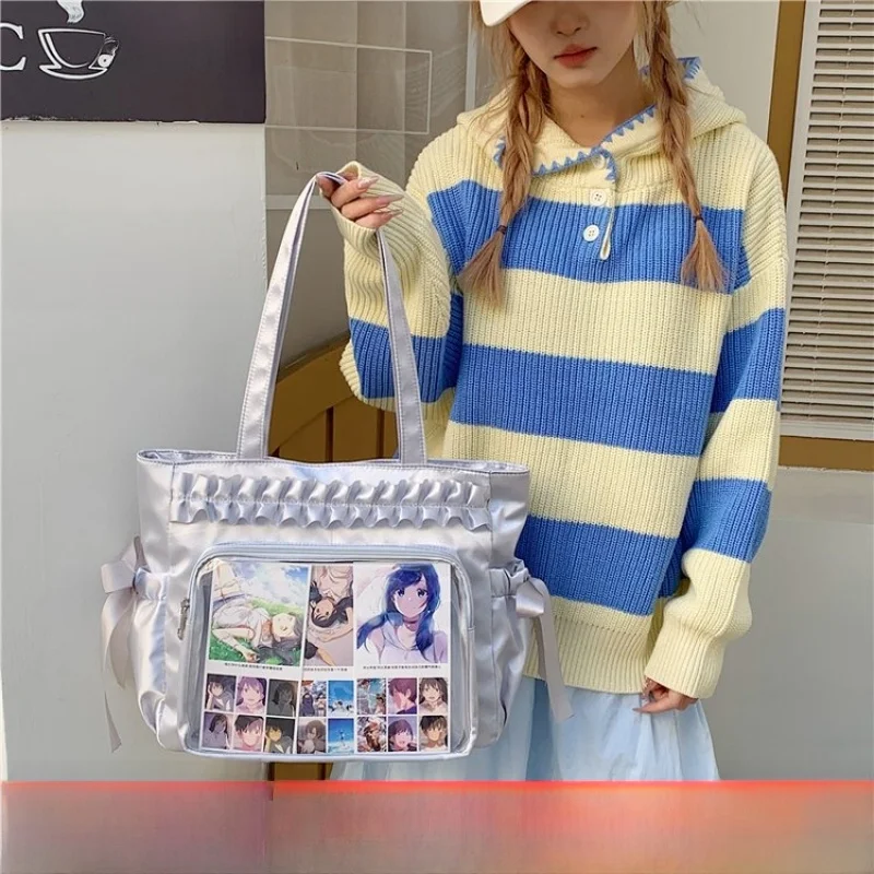 Ruffle Silk Ribbon Pain Bag Second Hand Student Zizi Fem Large Capaci High Aesthetic Single oulder Handbag
Ruffle Silk Ribbon Pain Bag Second Hand Student Zizi Fem Large Capaci High Aesthetic Single oulder Handbag