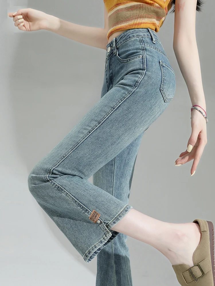 New Summer Thin Bell Bottom Jeans Women's Slimming Long Pants Light Blue Plus Size Straight Leg Micro Flared Pants Female Wh1
New Summer Thin Bell Bottom Jeans Women's Slimming Long Pants Light Blue Plus Size Straight Leg Micro Flared Pants Female Wh1