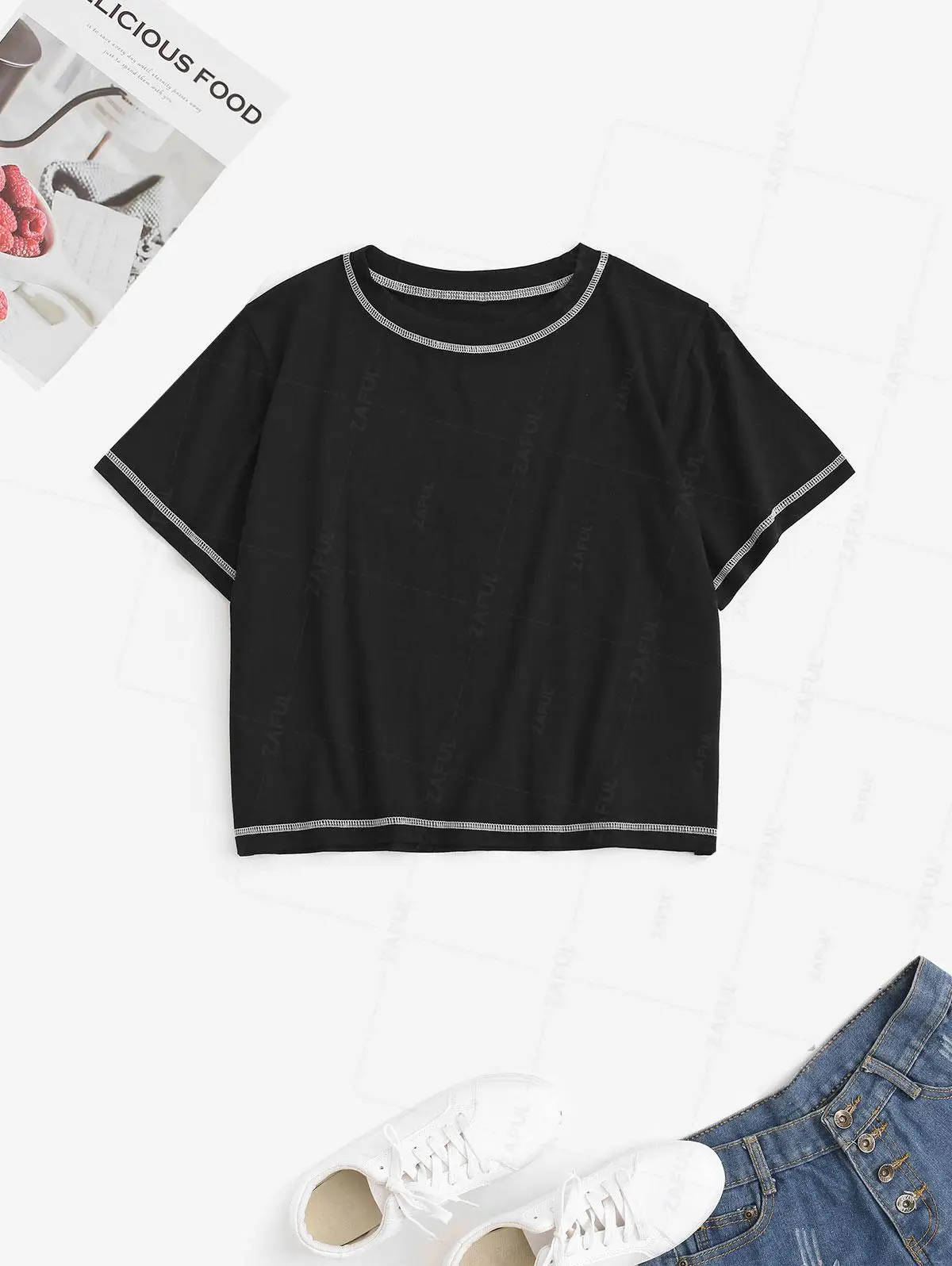 ZAFUL женская повседневная базовая свободная эластичная футболка с круглым вырезом и вышивкой сверху
ZAFUL женская повседневная базовая свободная эластичная футболка с круглым вырезом и вышивкой сверху