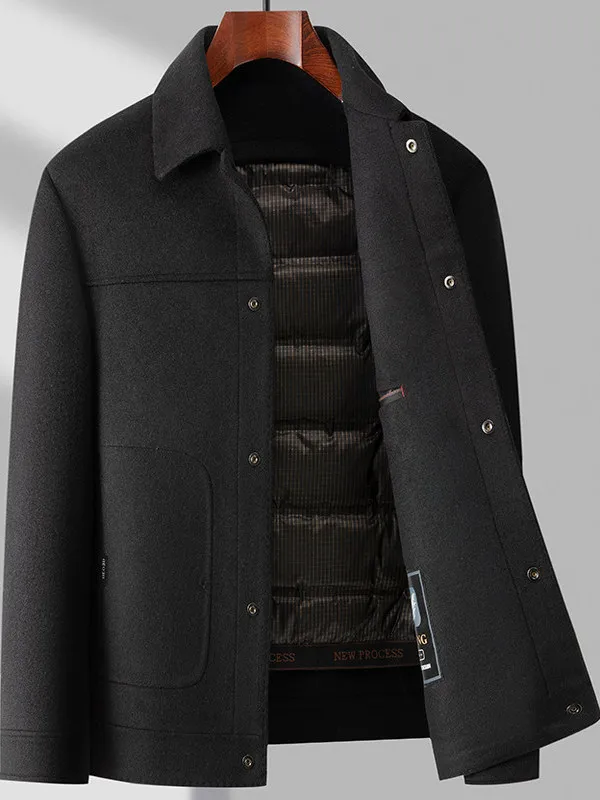 Men's Double-Faced Woolen Jaet Autumn Winter ort Sle Removable Goose down Inner Stand Fit Busin Casual Coat
Men's Double-Faced Woolen Jaet Autumn Winter ort Sle Removable Goose down Inner Stand Fit Busin Casual Coat