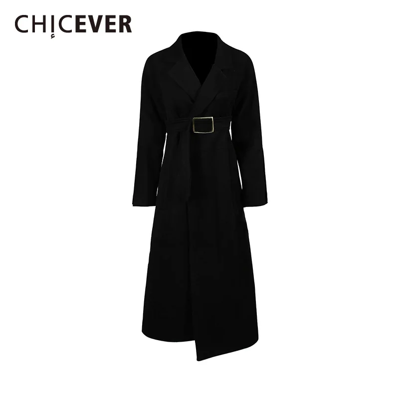 CHICEVER Black Spliced Sashes Korean Trench Female Lapel Long Sleeve Loose High End Temperament Women's Trenchs Autumn Fashion
CHICEVER Black Spliced Sashes Korean Trench Female Lapel Long Sleeve Loose High End Temperament Women's Trenchs Autumn Fashion