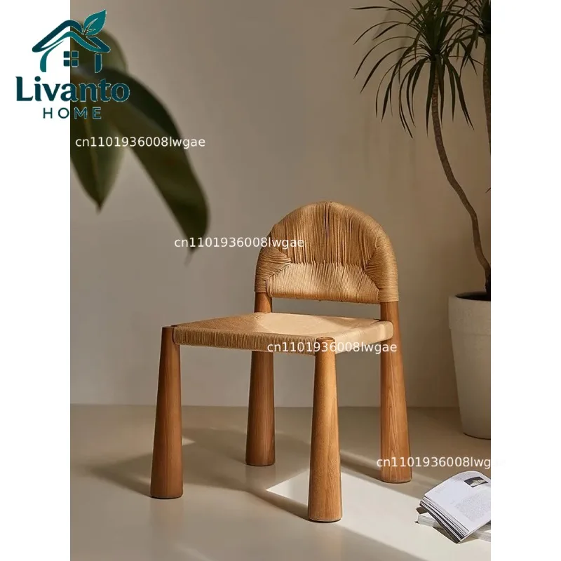 Solid Rattan Chair Woven Single Seat Minimalist Cream Style Design Model Furniture Dining Chair Backrest
Solid Rattan Chair Woven Single Seat Minimalist Cream Style Design Model Furniture Dining Chair Backrest