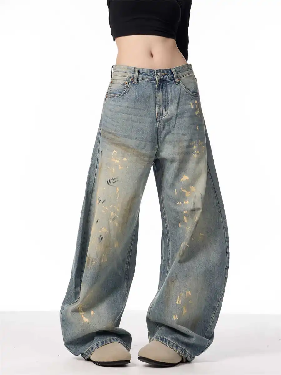 Blue High Waist Women Jeans Hip-hop Style Fashion Vintage Streetwear Y2K Wide Leg Jean 2025 Female Trouser Baggy Denim Pants
Blue High Waist Women Jeans Hip-hop Style Fashion Vintage Streetwear Y2K Wide Leg Jean 2025 Female Trouser Baggy Denim Pants
