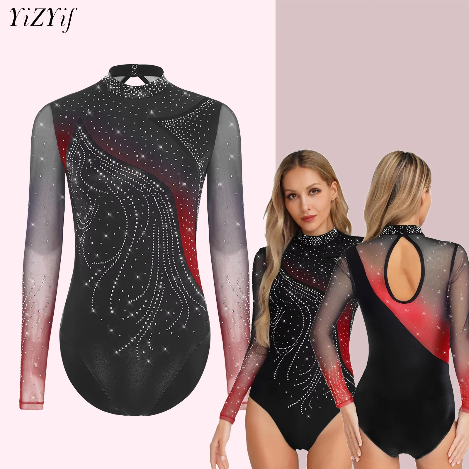 Women's Black Long-Sleeved Dance Ballet Leotard Rhinestone Hollow Out Bodysuit Ballet Clothes Figure Skating Gymnastic Leotard
Women's Black Long-Sleeved Dance Ballet Leotard Rhinestone Hollow Out Bodysuit Ballet Clothes Figure Skating Gymnastic Leotard