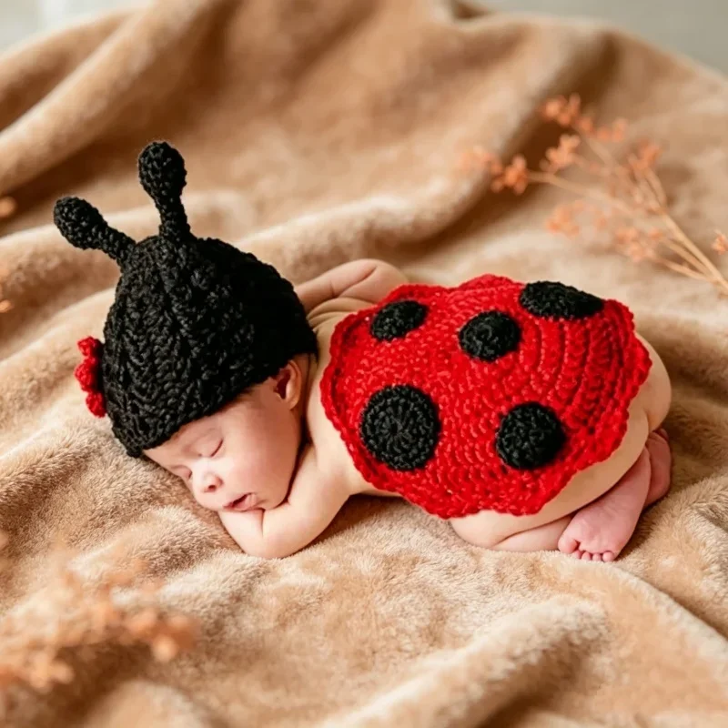 Baby Hundred Days Studio Photo Outfit Yarn Knit Ladybug Bee Clothing Set Children Costume For Infant Portrait Shooting Accessory
Baby Hundred Days Studio Photo Outfit Yarn Knit Ladybug Bee Clothing Set Children Costume For Infant Portrait Shooting Accessory