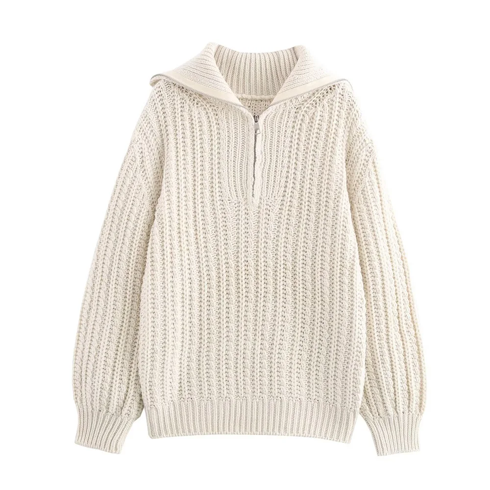 Autumn new fashionable women's clothing casual elegant design sense thick needle lapel knitted pullover sweater
Autumn new fashionable women's clothing casual elegant design sense thick needle lapel knitted pullover sweater