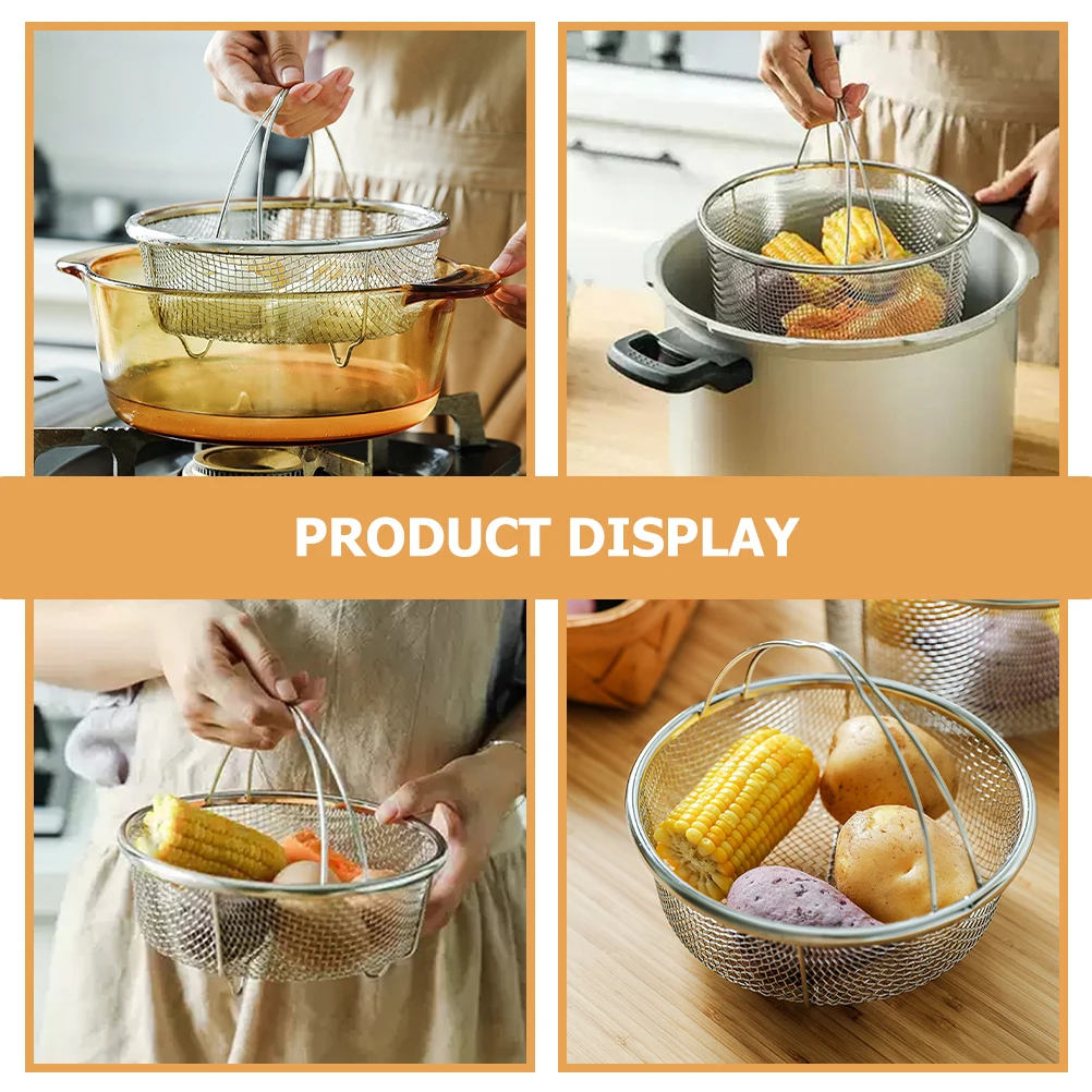 2pcs Handheld Steam Fry Baskets Stainless Steel Strainer Kitchen Gadget Food Fried Metal Frying Chip Basket French Fry
2pcs Handheld Steam Fry Baskets Stainless Steel Strainer Kitchen Gadget Food Fried Metal Frying Chip Basket French Fry