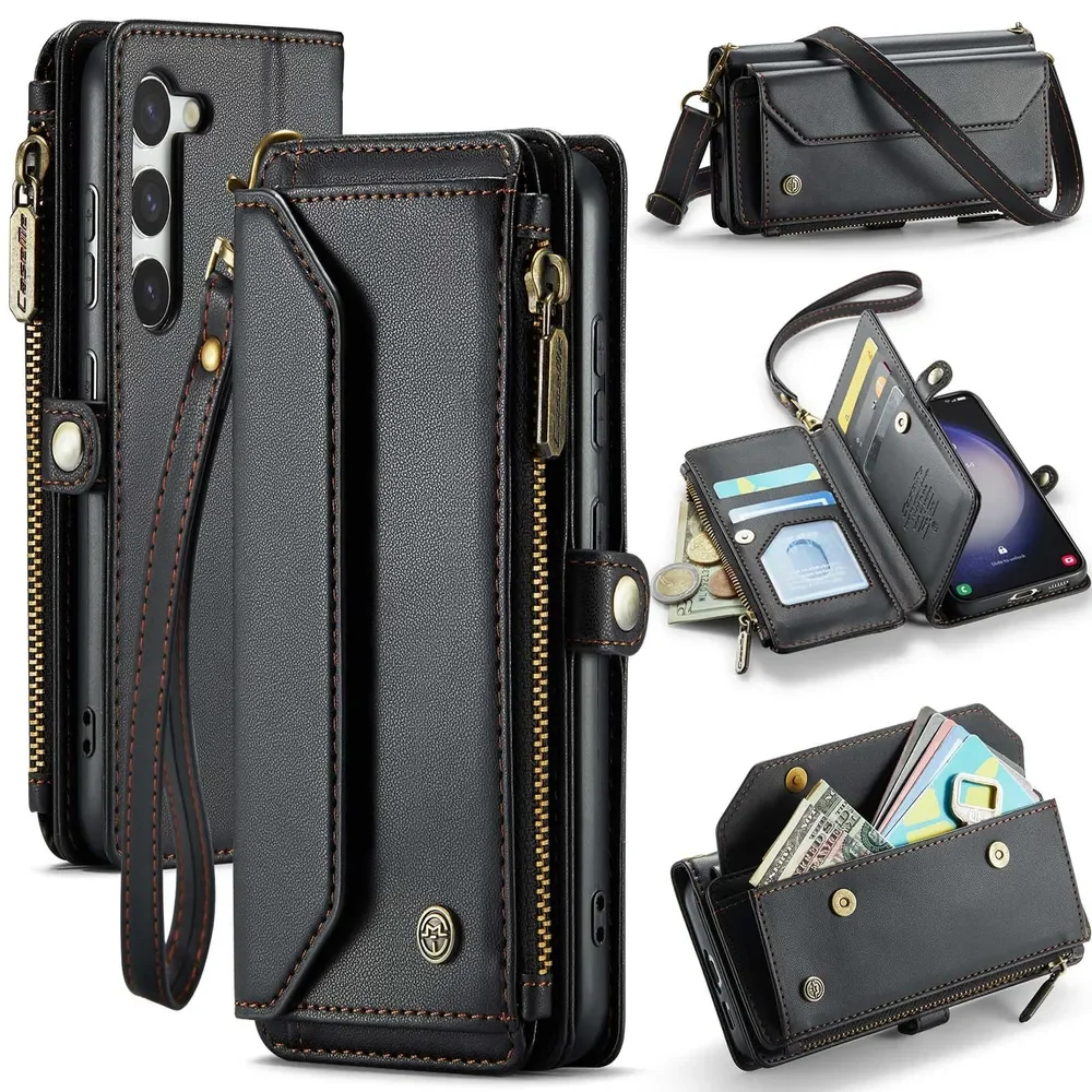 Leather Wallet Phone Case For Samsung Galaxy S23 Multifunctional messenger Single shoulder bag
Leather Wallet Phone Case For Samsung Galaxy S23 Multifunctional messenger Single shoulder bag