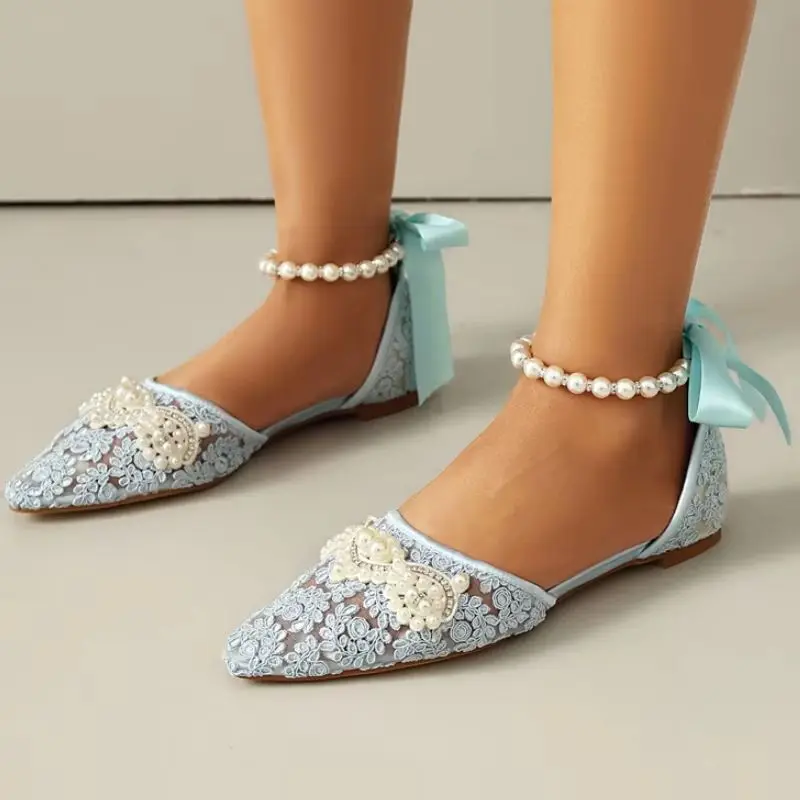 Casual Lace Women's Flats Lolita Shoes for Girls Blue Pink White Comfort Crystal Shoes for Women Summer Footwear Large Size 42
Casual Lace Women's Flats Lolita Shoes for Girls Blue Pink White Comfort Crystal Shoes for Women Summer Footwear Large Size 42
