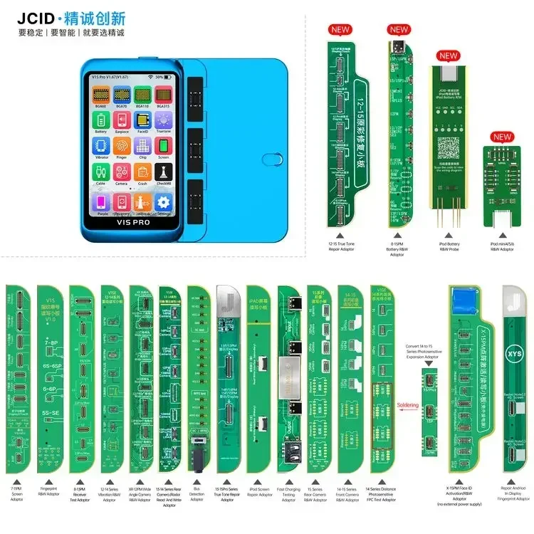 2026 New Design JCID V1S Pro Programmer Kit High Efficiency With 15 Adaptors Easy Operate Phone Repair Tool available
2026 New Design JCID V1S Pro Programmer Kit High Efficiency With 15 Adaptors Easy Operate Phone Repair Tool available