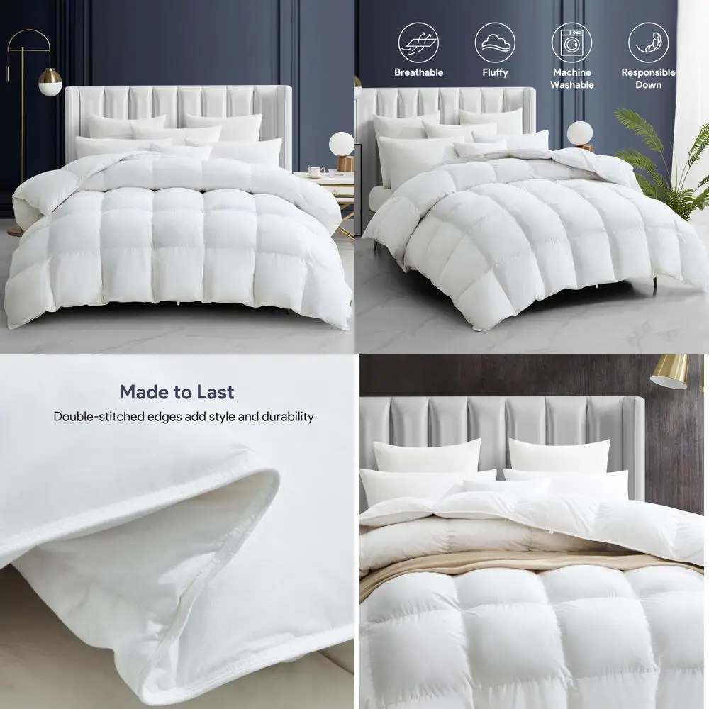 Ultra Soft 100% Cotton Queen Comforter with Lightweight White Down Duvet Insert, Fluffy Queen Size Bedding
Ultra Soft 100% Cotton Queen Comforter with Lightweight White Down Duvet Insert, Fluffy Queen Size Bedding