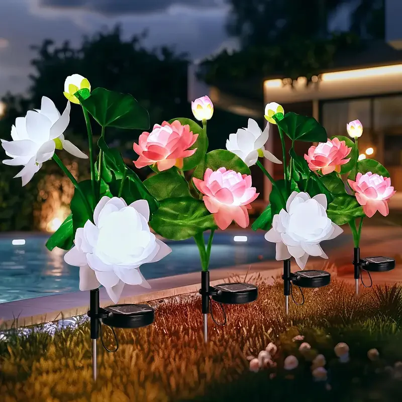 3-головная имитация лотоса, светодиодные солнечные фонари для рождественской вечеринки, водонепроницаемые уличные садовые газонные лампы, украшение дома, ночник 064
3-головная имитация лотоса, светодиодные солнечные фонари для рождественской вечеринки, водонепроницаемые уличные садовые газонные лампы, украшение дома, ночник 064