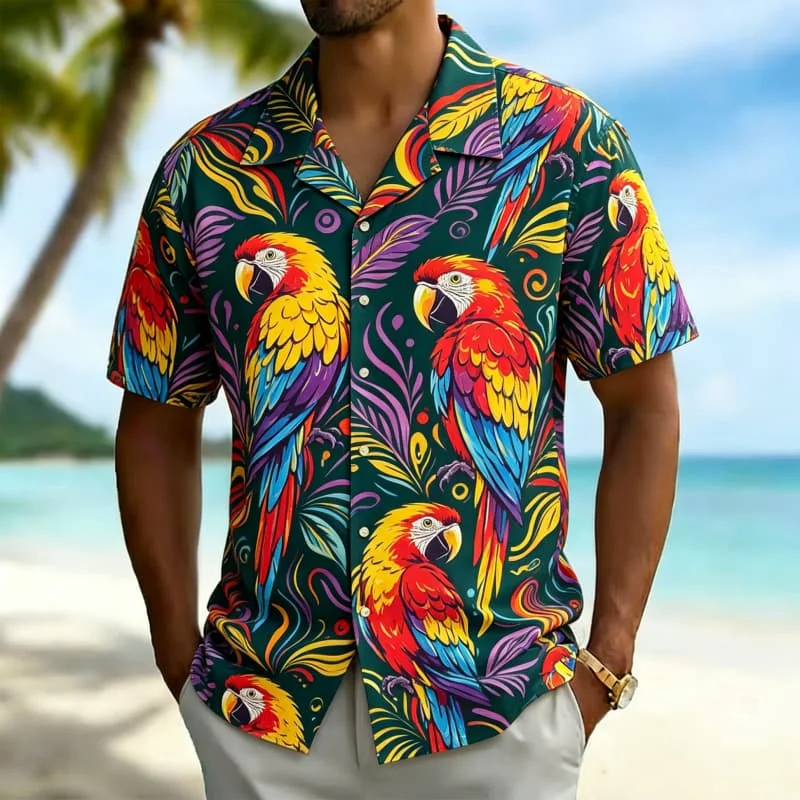 Men's Vibrant Tropical Animal Print Hawaiian Shirt ,for Adventure Trips, Outdoor Events, Casual Strolls & Bold Styling
Men's Vibrant Tropical Animal Print Hawaiian Shirt ,for Adventure Trips, Outdoor Events, Casual Strolls & Bold Styling