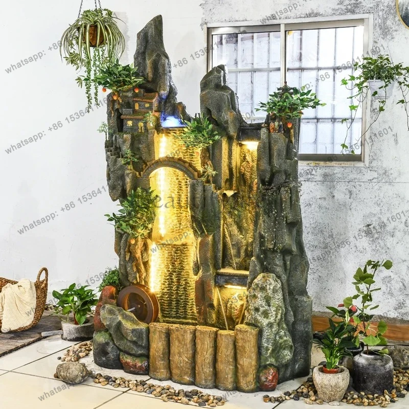 Office rockery flowing water fountain curtain wall living room hotel water feature fish pond humidification feng shui wheel
Office rockery flowing water fountain curtain wall living room hotel water feature fish pond humidification feng shui wheel