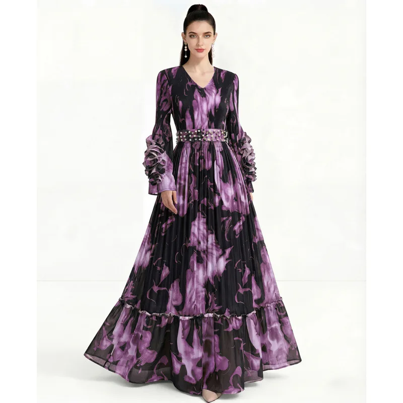 Miyake African Pleated Dress Women's Autumn Niche Bead Three-dimensional Flower Loose and Thin Ruffle Edge Big Swing Dress
Miyake African Pleated Dress Women's Autumn Niche Bead Three-dimensional Flower Loose and Thin Ruffle Edge Big Swing Dress