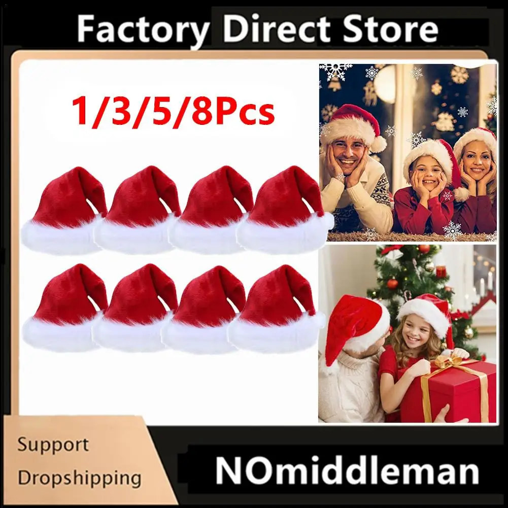 1/3/5/8Pcs Christmas Santa Hat Xmas Long Plush Holiday Red Hat For Adults And Kids Unisex 2024 New Year Festive Party Supplies
1/3/5/8Pcs Christmas Santa Hat Xmas Long Plush Holiday Red Hat For Adults And Kids Unisex 2024 New Year Festive Party Supplies