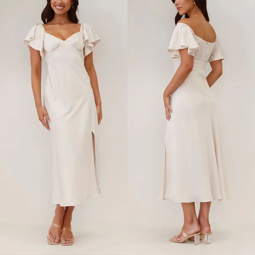 Customized V-neck Short Sleeves Ankle Length White Zipper Woman Vestido Madrinhas Casamento فساتين حفلات التخرج Luxury Dress
Customized V-neck Short Sleeves Ankle Length White Zipper Woman Vestido Madrinhas Casamento فساتين حفلات التخرج Luxury Dress