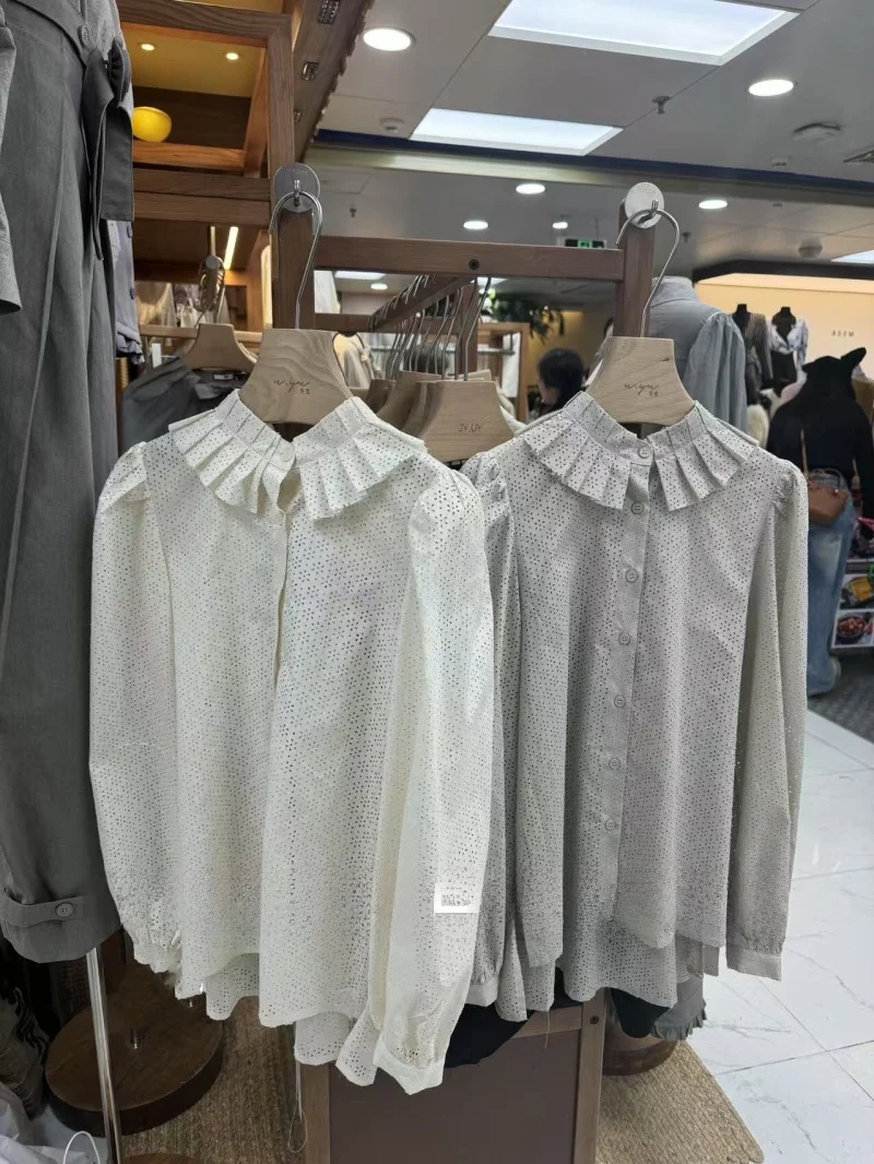 Uyu 2026 Spring Heavy Embroidery Long Sleeve Women's Shirt Hollow out Pleated Collar Floral Print Loose Fit French Style Cotton
Uyu 2026 Spring Heavy Embroidery Long Sleeve Women's Shirt Hollow out Pleated Collar Floral Print Loose Fit French Style Cotton