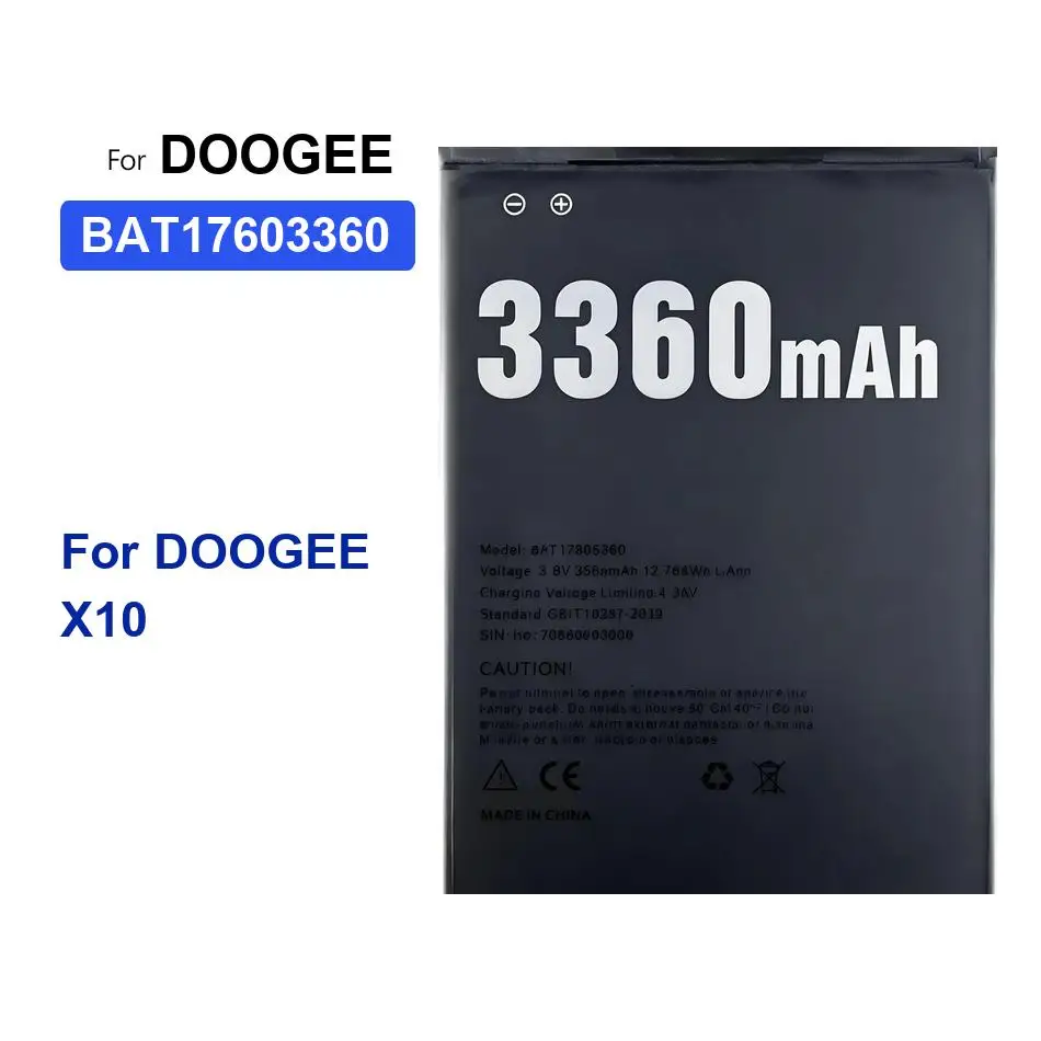 Mobile Phone Battery BAT17603360 Premium Replacement Reliable Power Supply For Doogee X10 3360mAh
Mobile Phone Battery BAT17603360 Premium Replacement Reliable Power Supply For Doogee X10 3360mAh