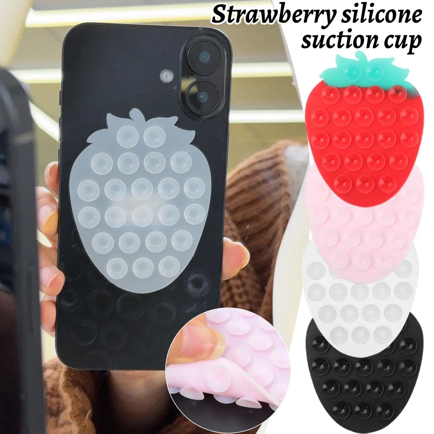 Cartoon Strawberry Shape Sucker Support Soft Silicone Strong Adsorption Mobile Phone Fixed Pad Hand-Free Suction Cup Bracket
Cartoon Strawberry Shape Sucker Support Soft Silicone Strong Adsorption Mobile Phone Fixed Pad Hand-Free Suction Cup Bracket