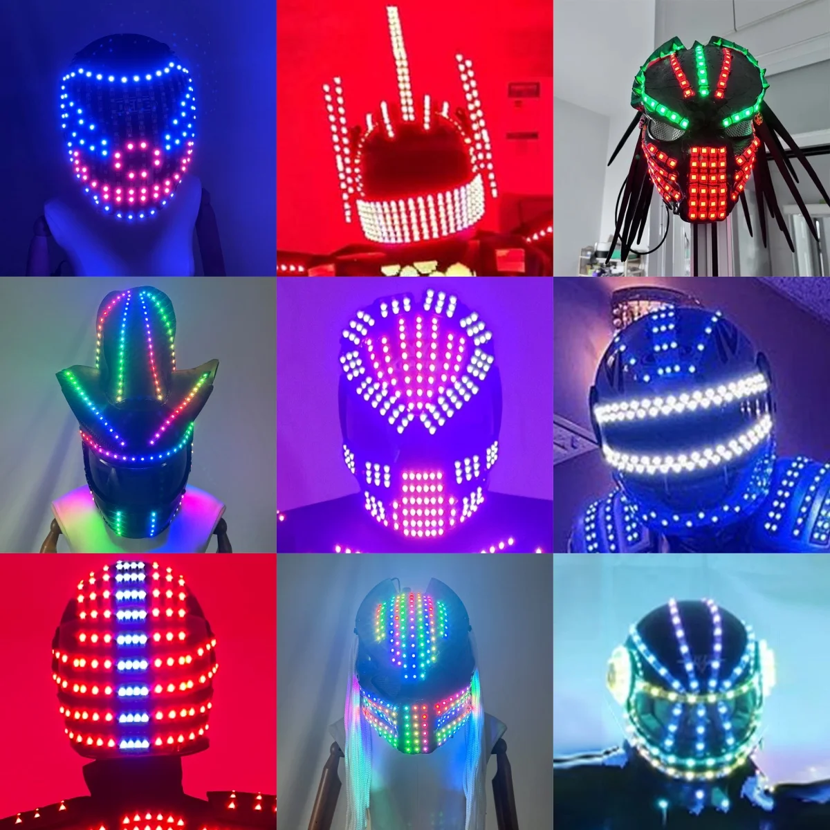 LED Colorful Helmet Wearable Fashion Headwear Luminous Mask for Party Stage Performance Show - Celebration Accessory
LED Colorful Helmet Wearable Fashion Headwear Luminous Mask for Party Stage Performance Show - Celebration Accessory