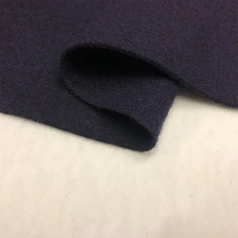 Шерстяная кашемировая ткань, пушистая петля, эластичный вязаный материал, осень-зима, темно-фиолетовая шаль, ткань для платья, ткань для шитья своими руками