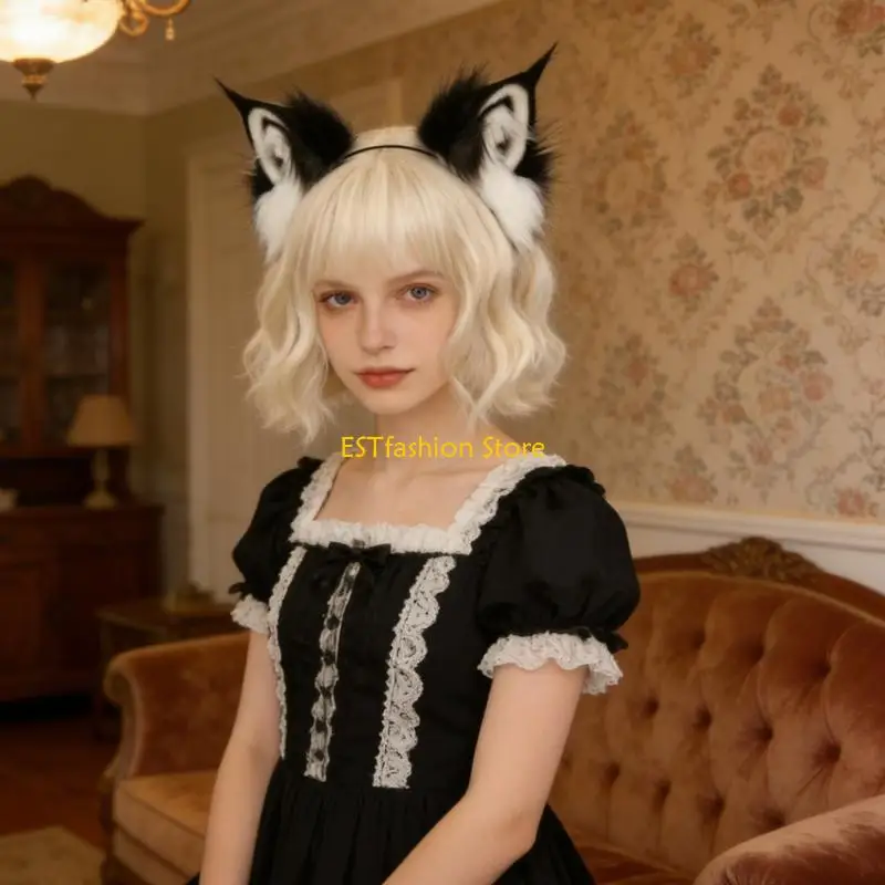 Y5GC Dark Cats Ear Headband Furry Animal Ears Hair Accessory Role Playing Hairband For Cosplay Halloween Party
Y5GC Dark Cats Ear Headband Furry Animal Ears Hair Accessory Role Playing Hairband For Cosplay Halloween Party