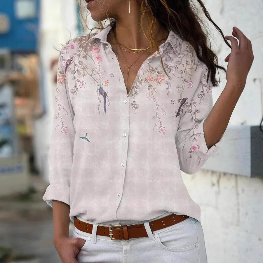 Spring Summer New Women's Fashionable Floral Print Top Casual Long Sleeved Slim Fit Loose And Comfortable Button Up Shirt
Spring Summer New Women's Fashionable Floral Print Top Casual Long Sleeved Slim Fit Loose And Comfortable Button Up Shirt