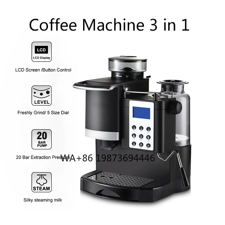 All-in-one Coffee Machine Professional Espresso Maker with Grinder for Cappuccino Americano Kitchen Appliances 220V/110V
All-in-one Coffee Machine Professional Espresso Maker with Grinder for Cappuccino Americano Kitchen Appliances 220V/110V